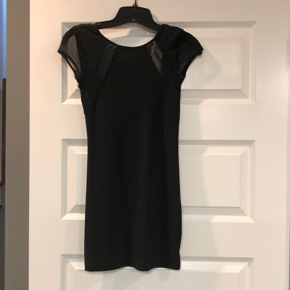 NWT Fun Black express tunic with sheer accents XS